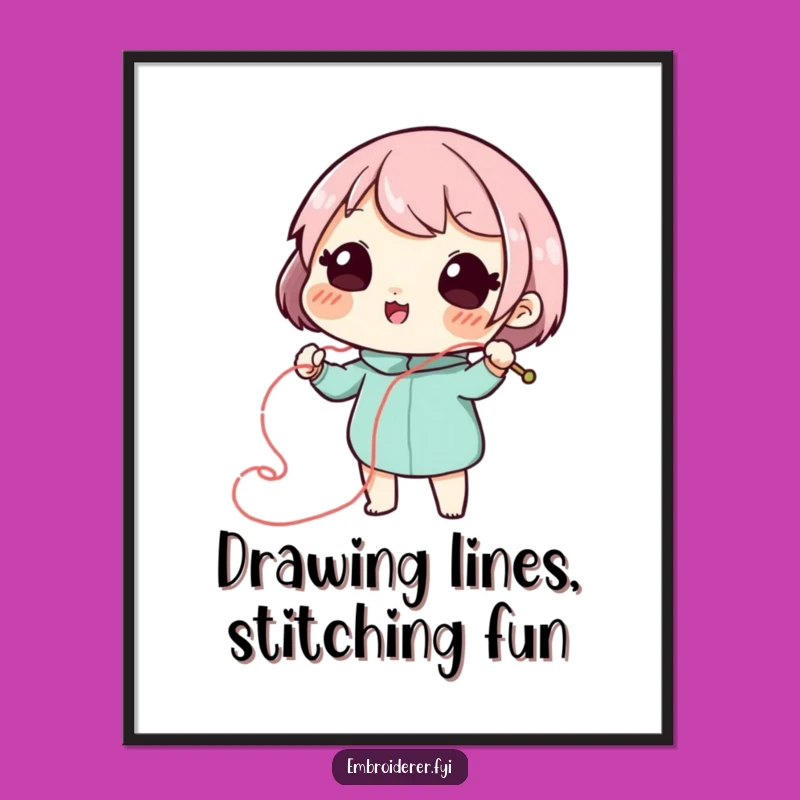 Free Printable Wall Art: Playful Stitcher's Swirling Art Downloadable Gift