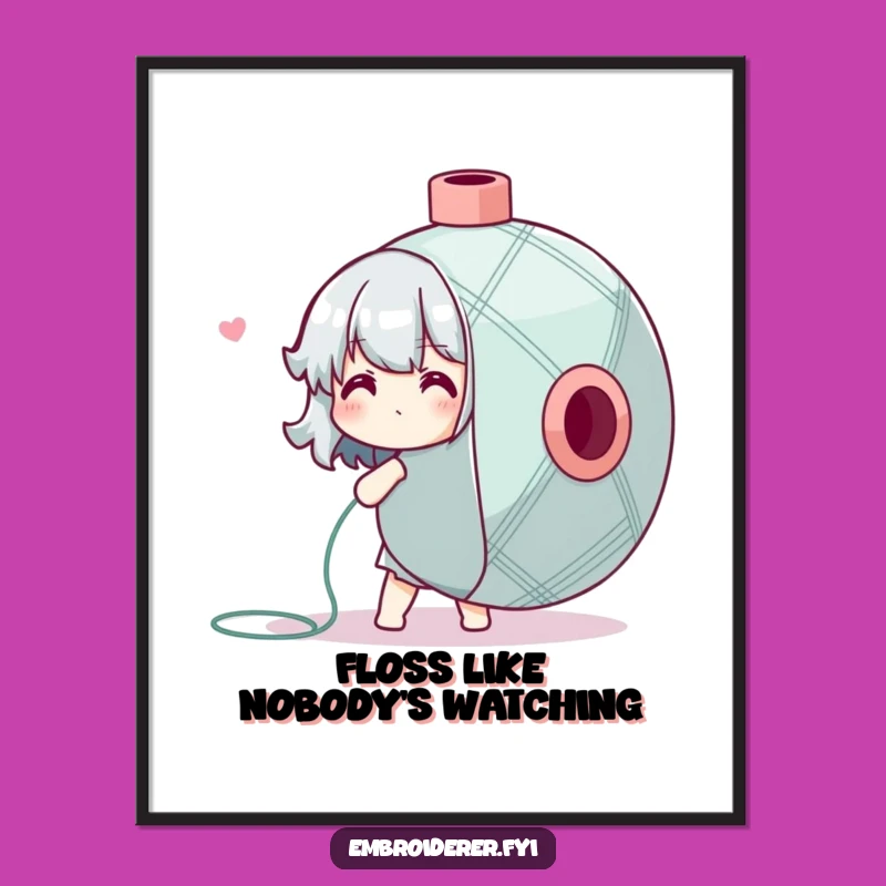 Free Printable Wall Art: Floss Overload - Funny Downloadable for Sewing Room Decor