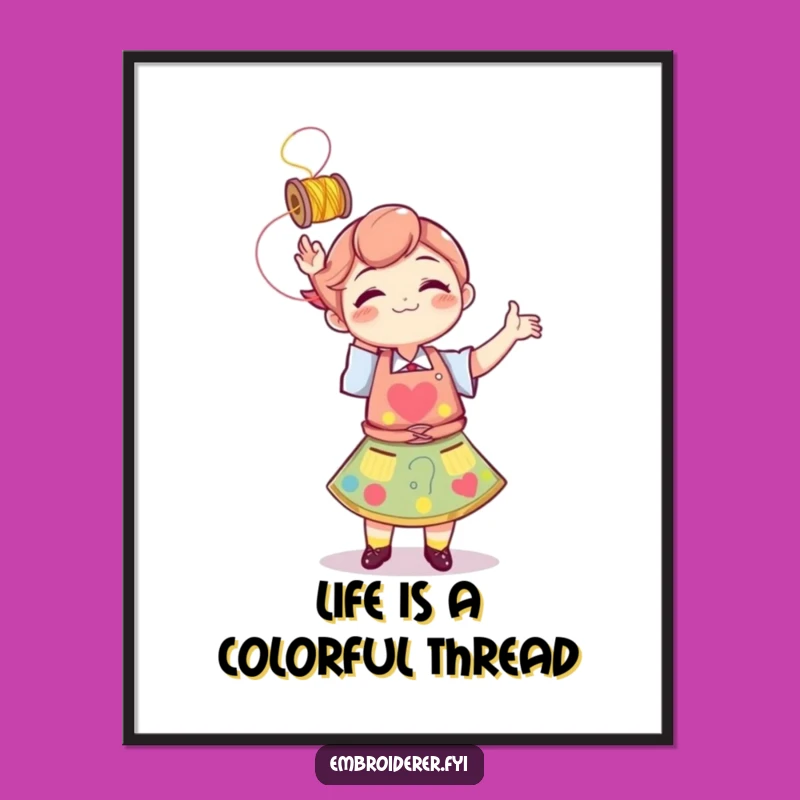 Free Printable Wall Art: Tossing Thread - Downloadable Creative & Funny Decor