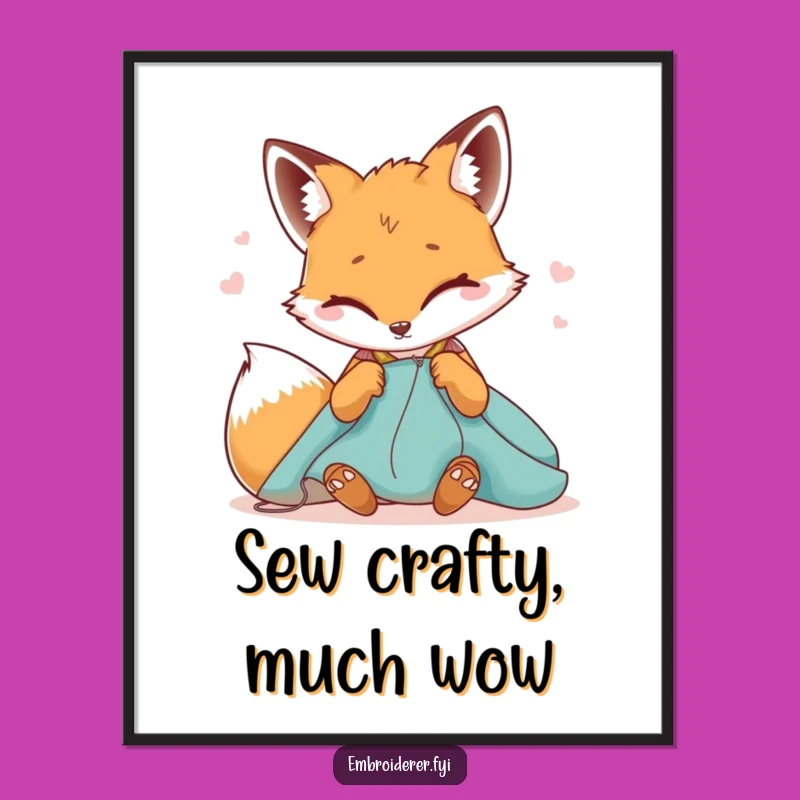 Funny Free Printable Fox Stitching Wall Art: Hilarious Downloadable Decor for Witty Spaces