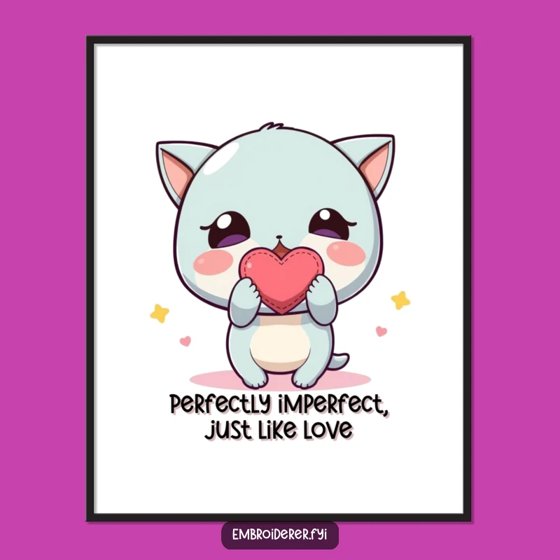 Funny Free Printable Wall Art: Adorable Wonky Heart Character, Downloadable Decor