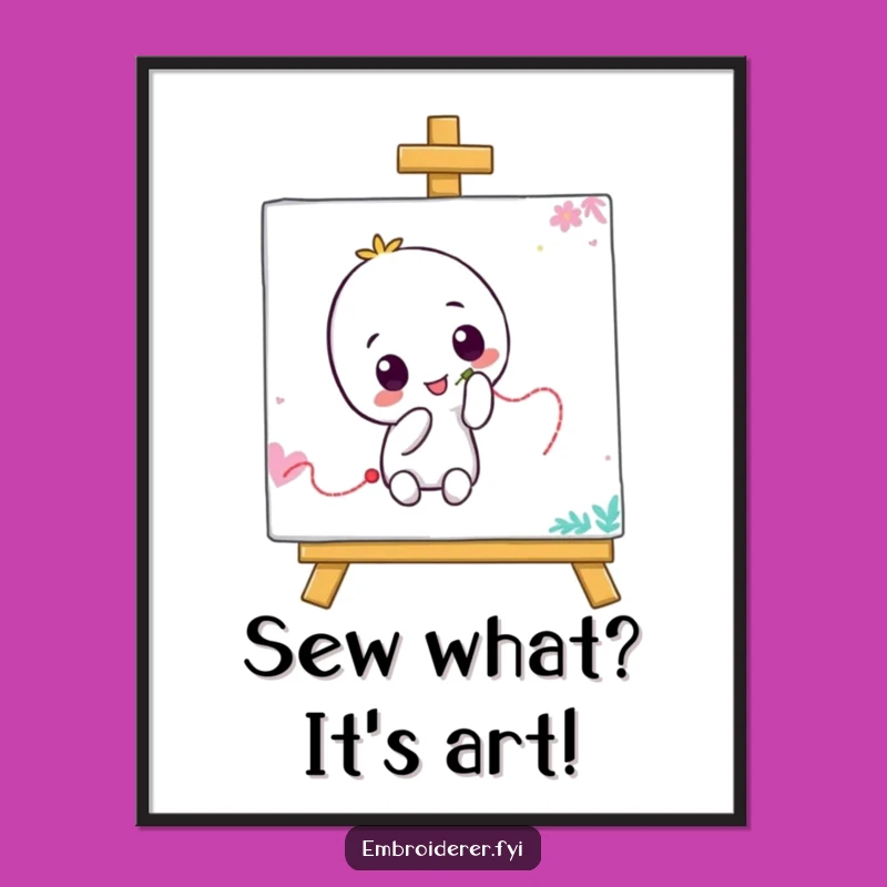 Funny Free Printable Wall Art: Wavy Stitch Character - Quirky DIY Downloadable Decor