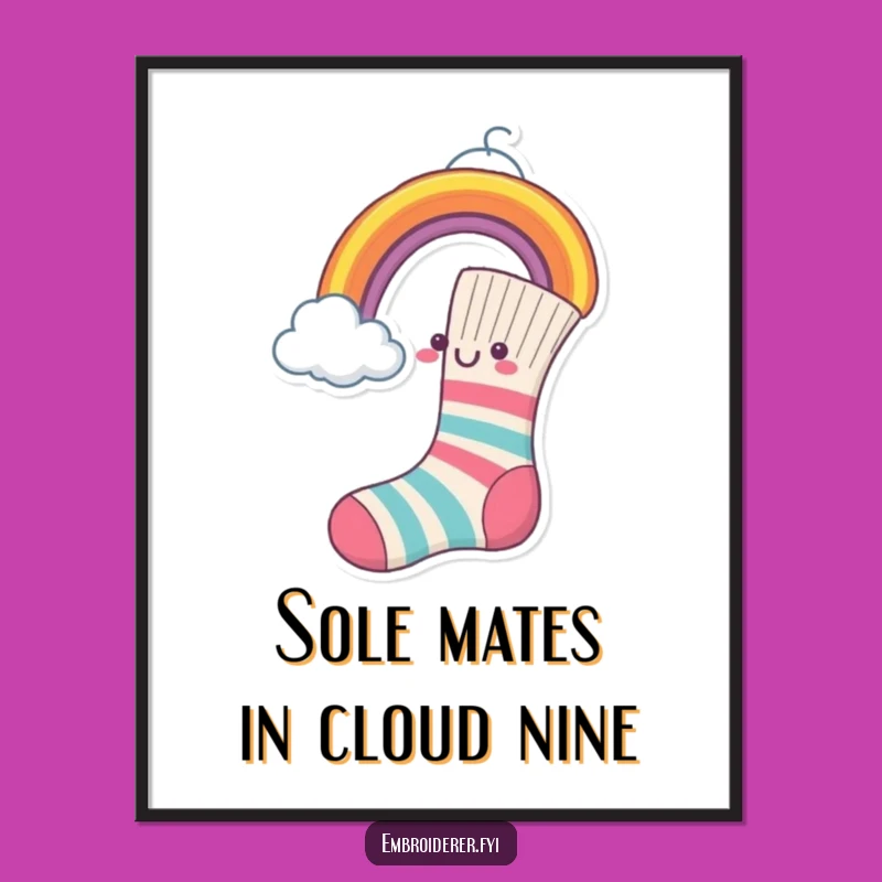 Free Printable Sock Wall Art: Funny Rainbow Sewer Downloadable Poster