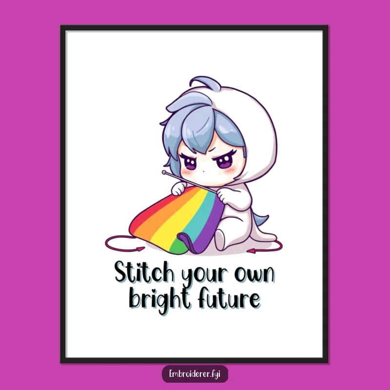 Funny Free Printable Wall Art: Rainbow Sewing, Downloadable Creative Decor