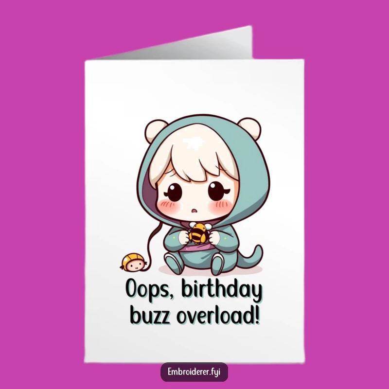 Free Printable Birthday Card: Bee Surprise, Funny Downloadable Gift