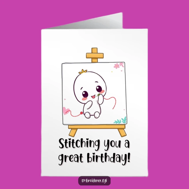 Free Printable Birthday Card: Funny Wavy Stitch Character Design - DIY Downloadable Gift