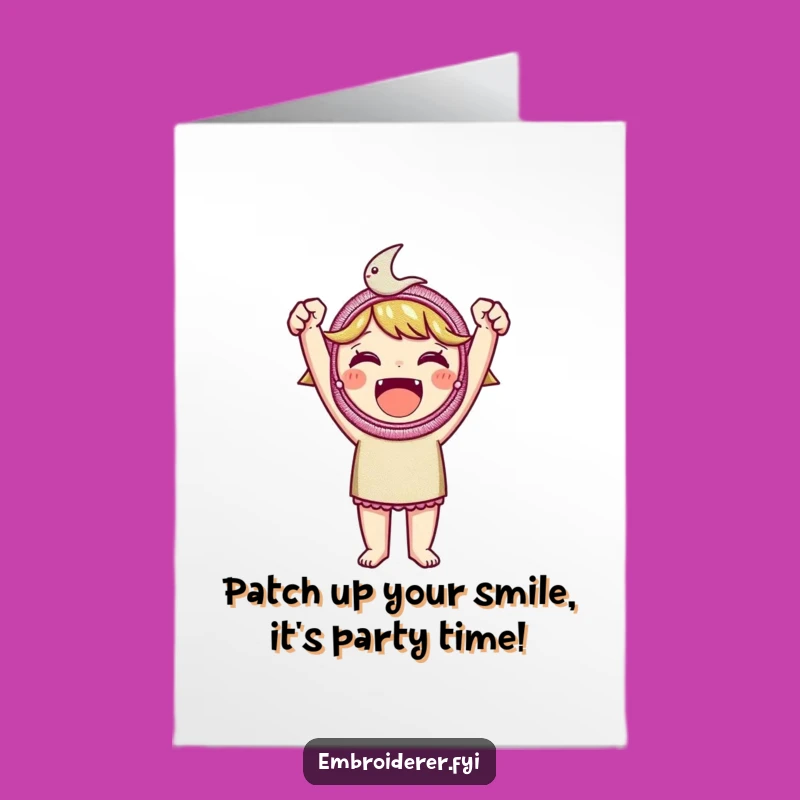 Free Printable Birthday Card: Triumphant Patch Holder Greeting!