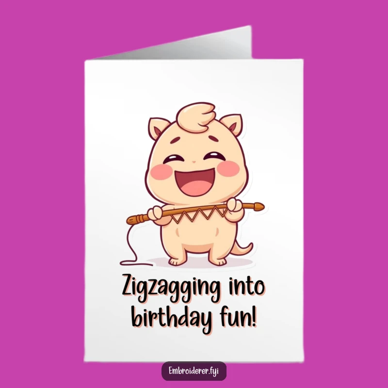 Free Printable Birthday Card: Zig-Zag Laugher - Funny Stitching DIY Downloadable Gift