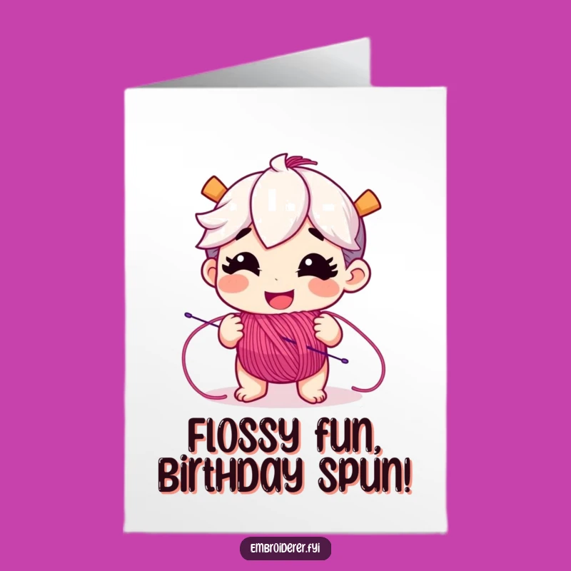 Funny Free Printable Birthday Card: Grinning Floss Character DIY Downloadable Gift