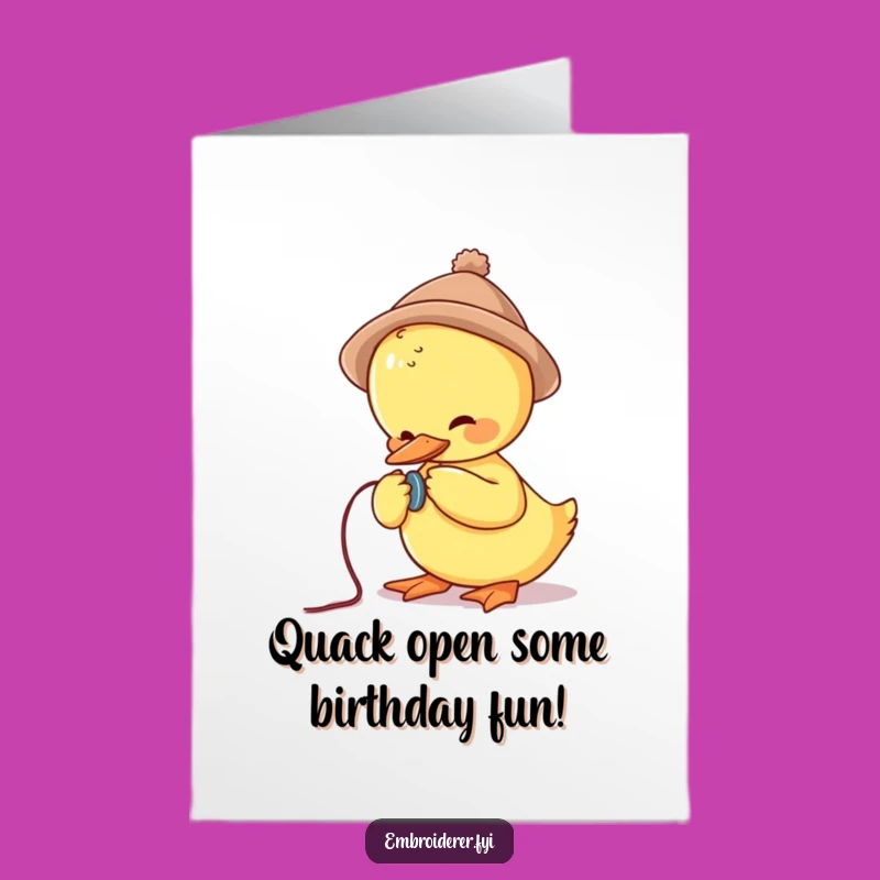 Free Printable Duck Birthday Card: Sewing Button Mishap, Funny Downloadable Gift