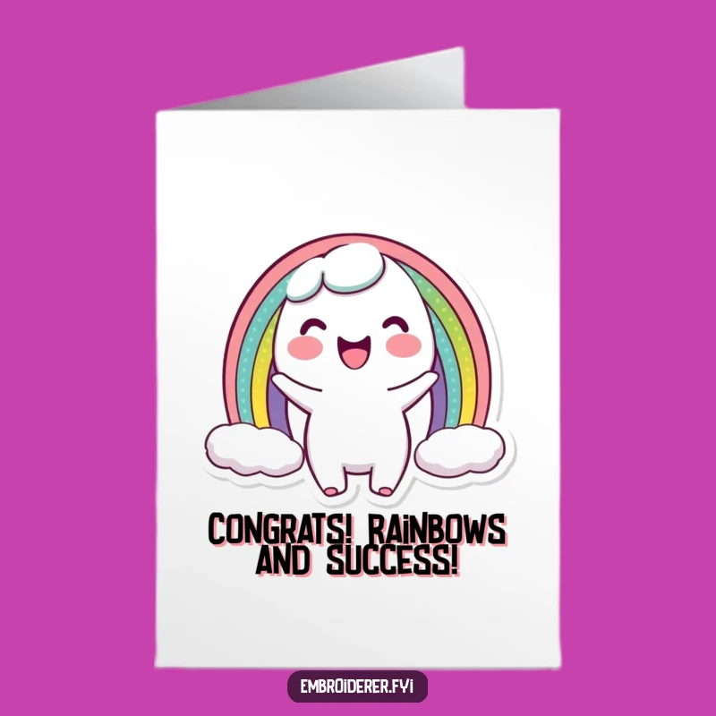 Free Printable Congrats Card: Rainbow Stitcher - Bright DIY Downloadable Gift