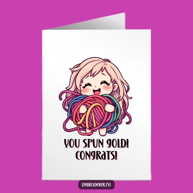 Free Printable Congrats Card: Funny Yarn Crafter, Cheerful Downloadable Gift!