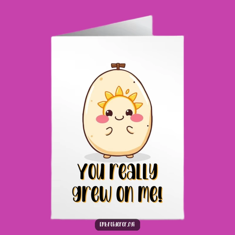 Free Printable Congrats Card: Potato Sun Embroidery Funny Downloadable