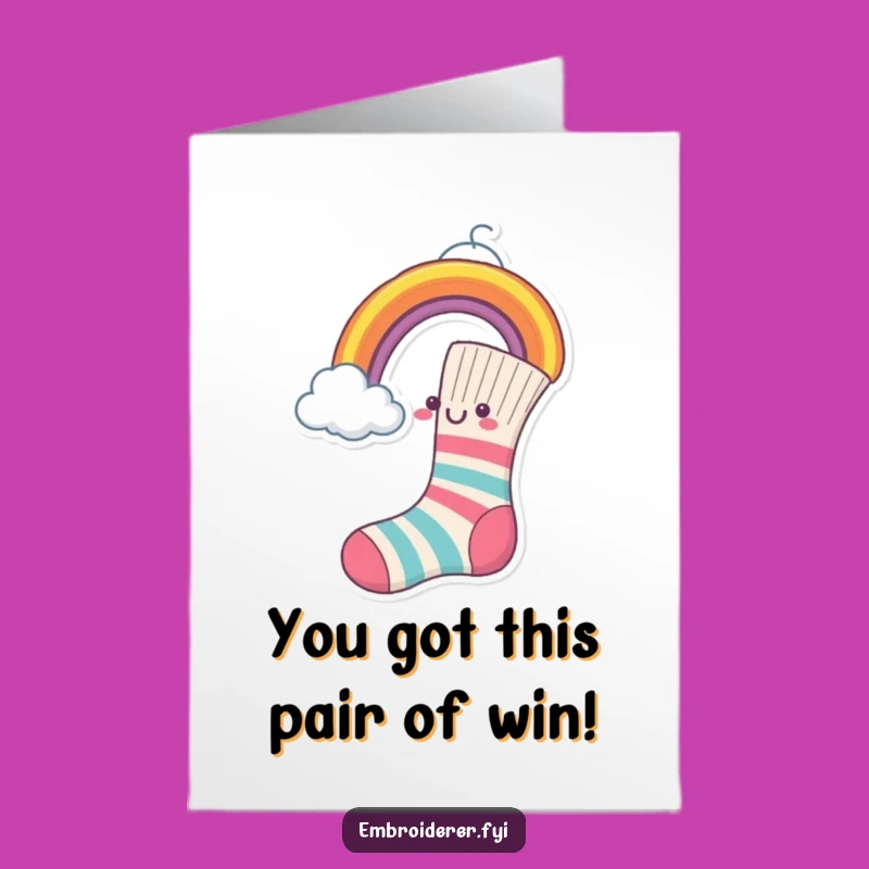 Free Printable Sock Congratulations Card: Funny Rainbow Sewer Downloadable Gift