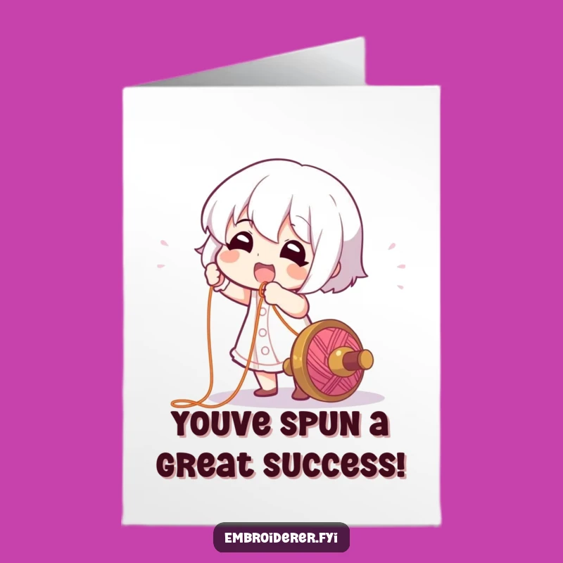 Free Printable Congratulations Card: Funny Thread Character, Perfect Downloadable Gift