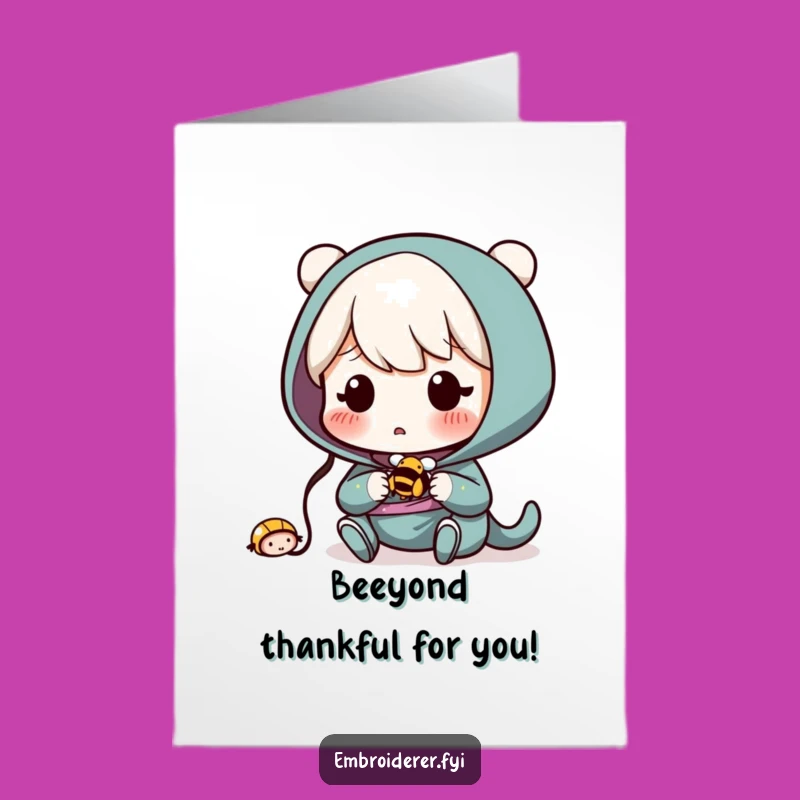 Free Printable Thank You Card: Bee Oops, Funny Downloadable Gift