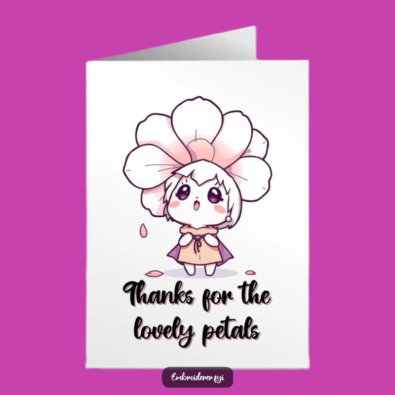 Free Printable Thank You Card: Flower Petal Thanks - Downloadable Gentle Appreciation