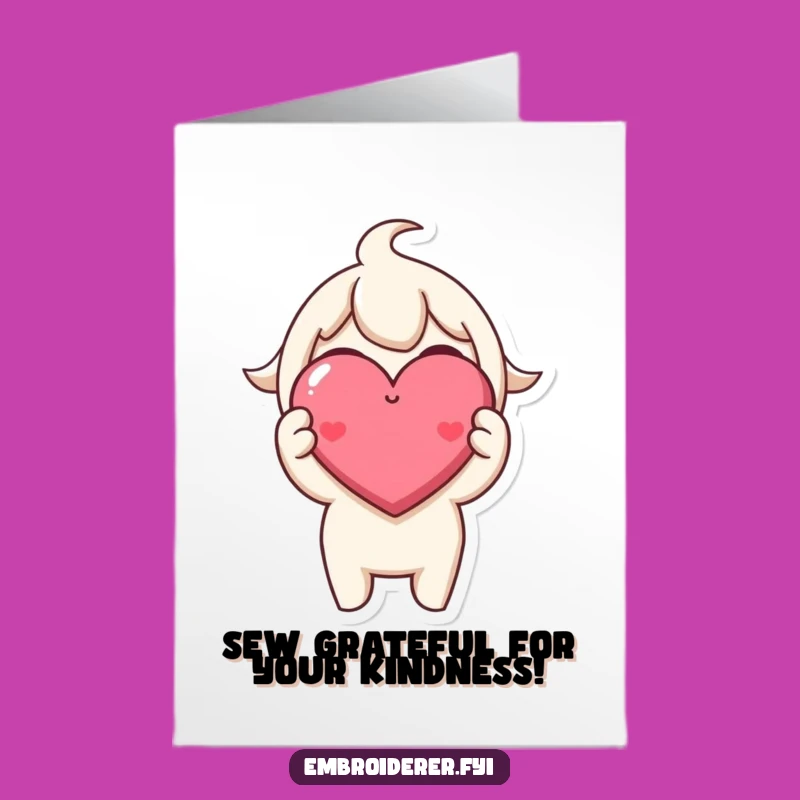 Free Printable Thank You Card: Sweet Heart Stitch, Funny Downloadable Gift