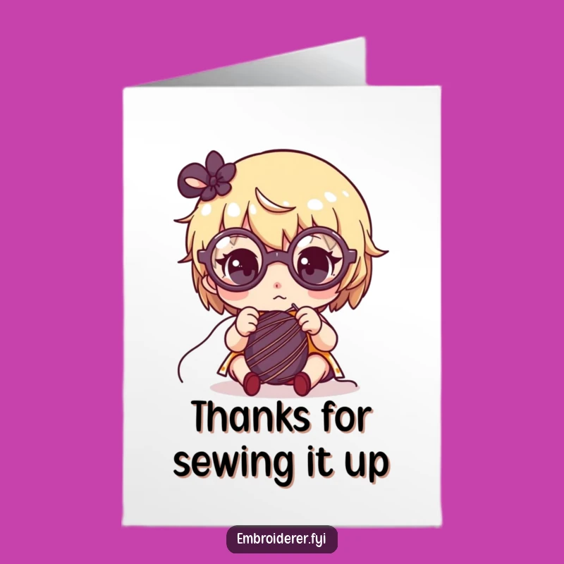 Free Printable Thank You Card: Funny Focused Crafter Glasses, Sweet Downloadable Gift