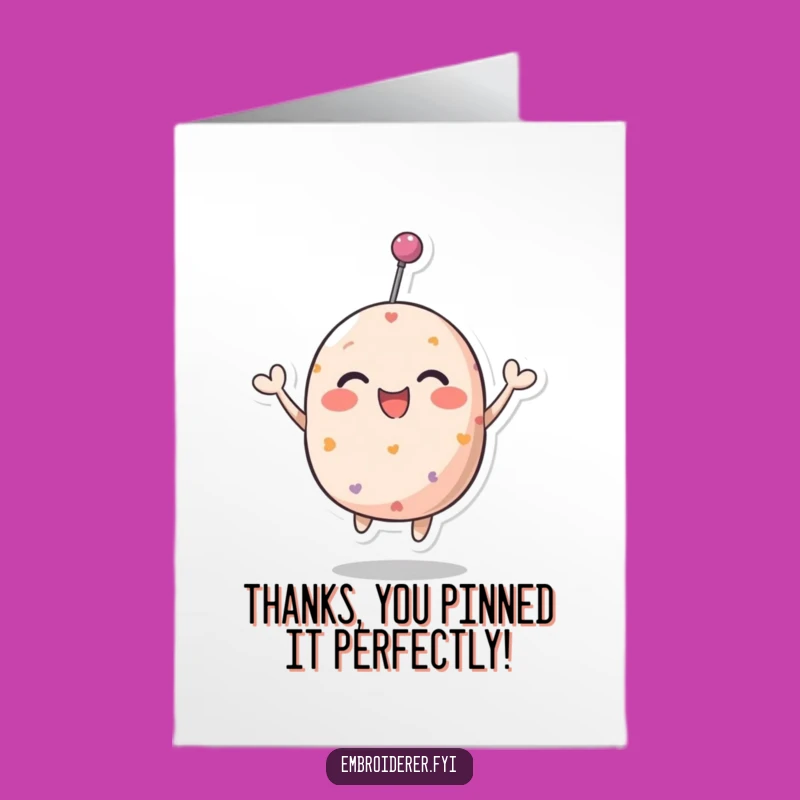 Free Printable Thank You Card: Pincushion Bouncing to Show Appreciation with Humor