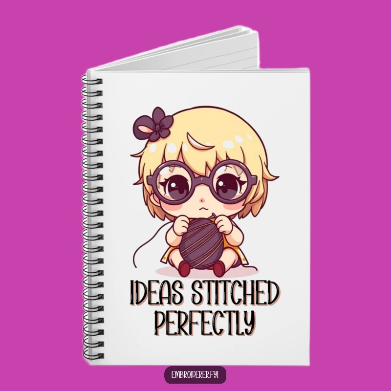 Funny Focused Crafter Notebook: Cute Glasses Character Sewing Journal
