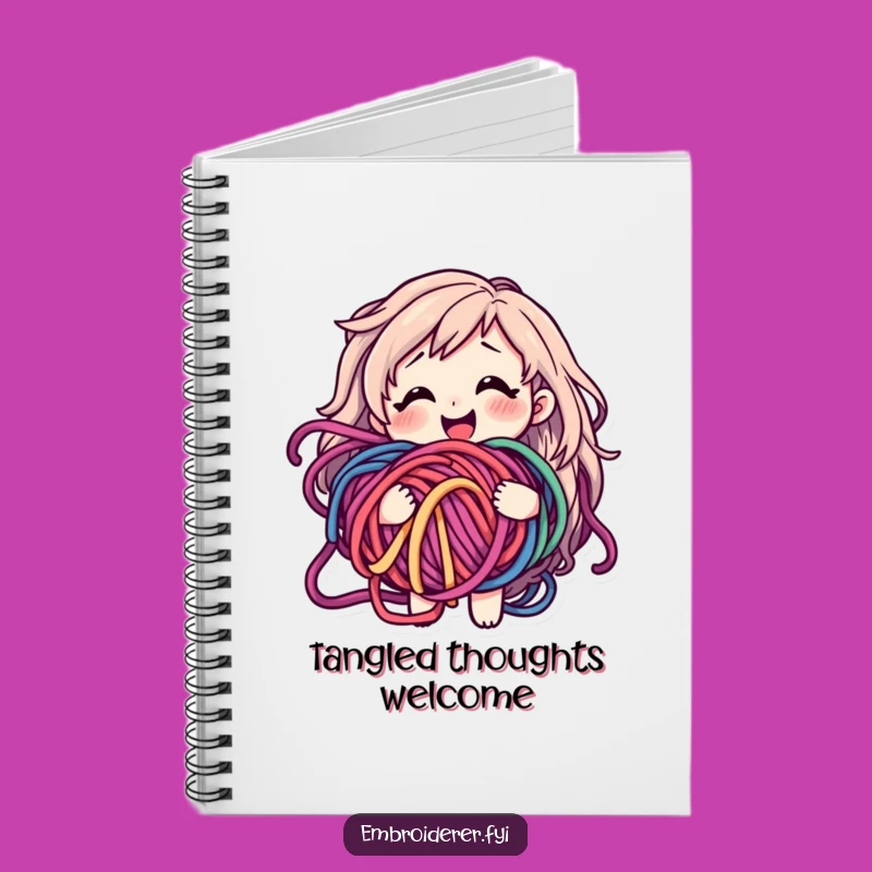 Funny Yarn Tangled Notebook: Happy Bewildered Crafter Journal