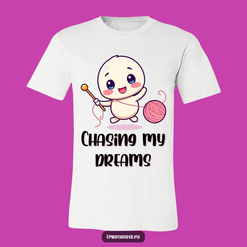 Funny Seamstress T-Shirt: Thread Chasing Tee, Comical Crafter Gift