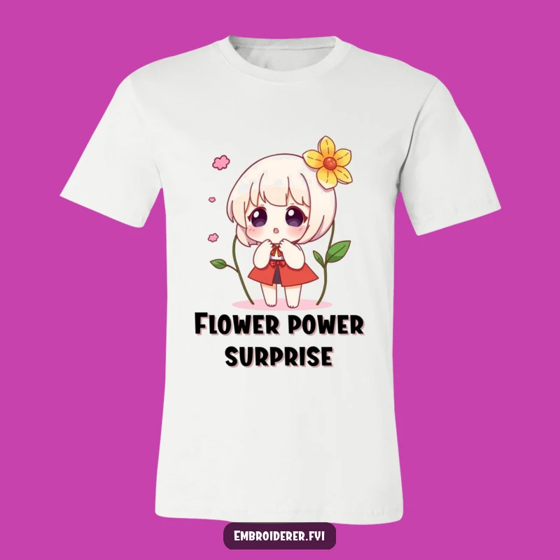 Funny Surprise Flower T-Shirt: Wearable Magic and Embroidered Whimsy