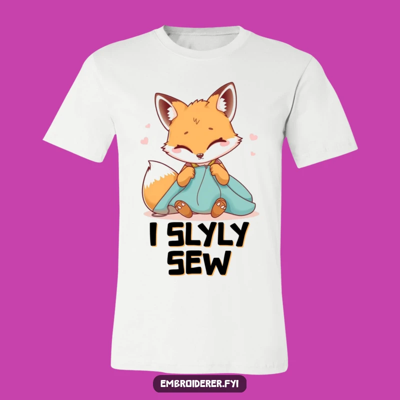 Funny Winking Fox Sewing T-Shirt: Wear Your Crafty Cunning - Perfect Gift!