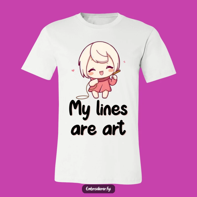 Funny Artistic Crafter T-Shirt: Playful Needle and Thread Tee
