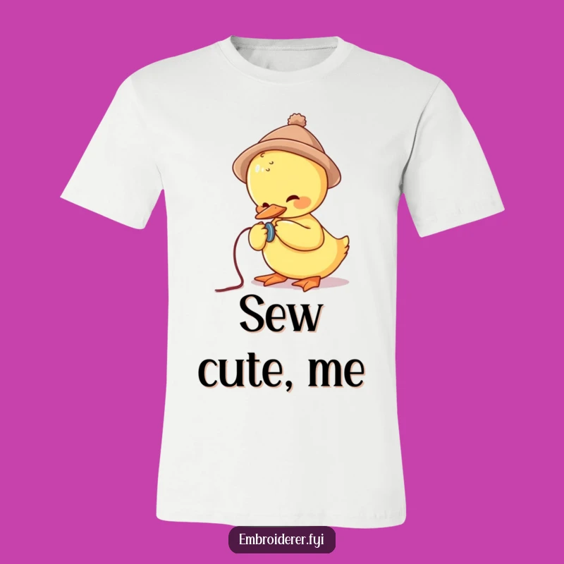 Funny Duck Sewing Button T-Shirt: Wear Your Crafty Mishaps With Pride