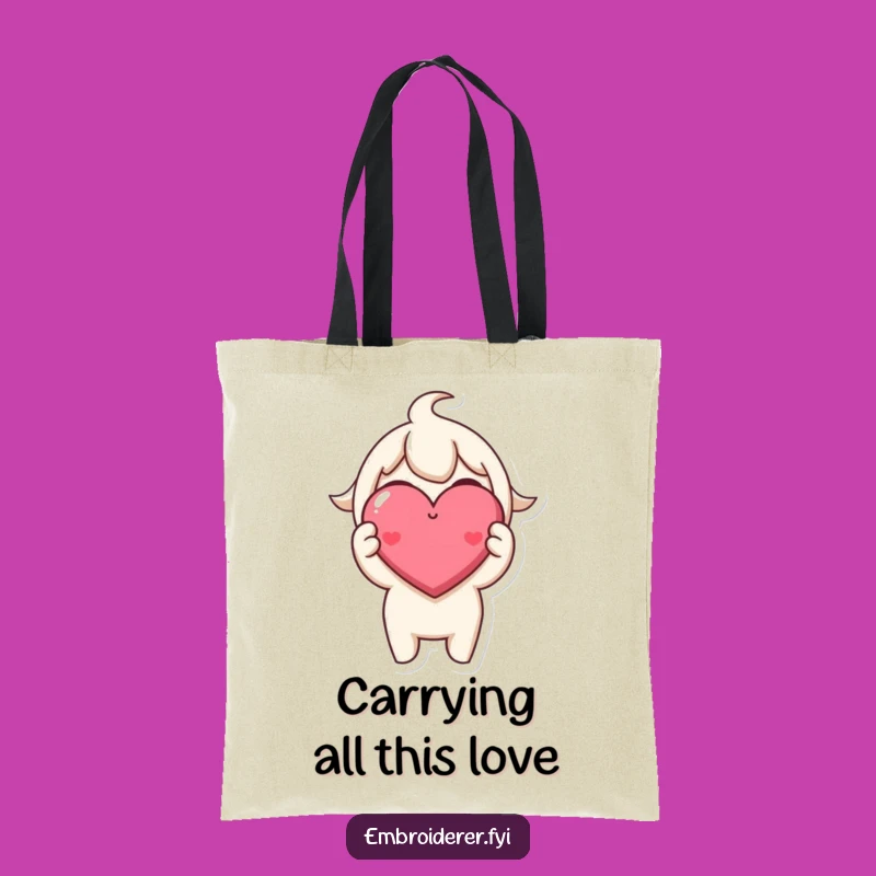 Funny Heart Stitch Tote Bag - Carry Your Love & Laughs!