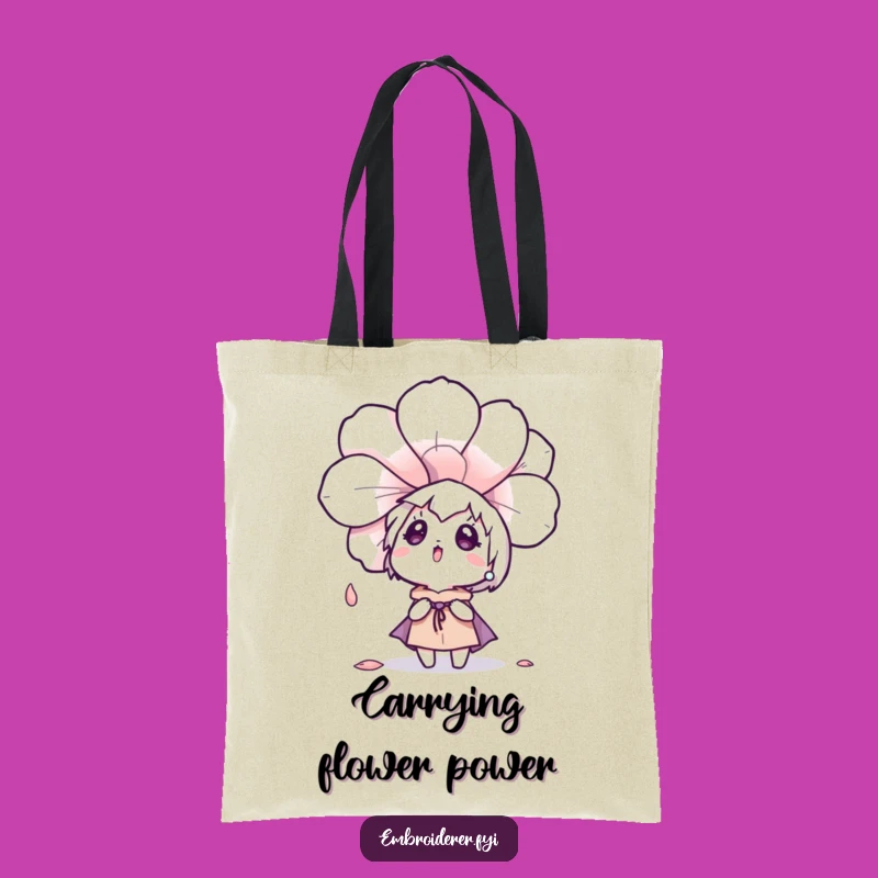 Funny Surprised Petal Tote Bag - Whimsical Nature Carryall