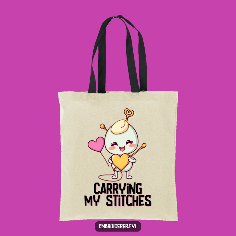 Funny Needle Heart Tote Bag: Carry Your Supplies with Crafty Charm