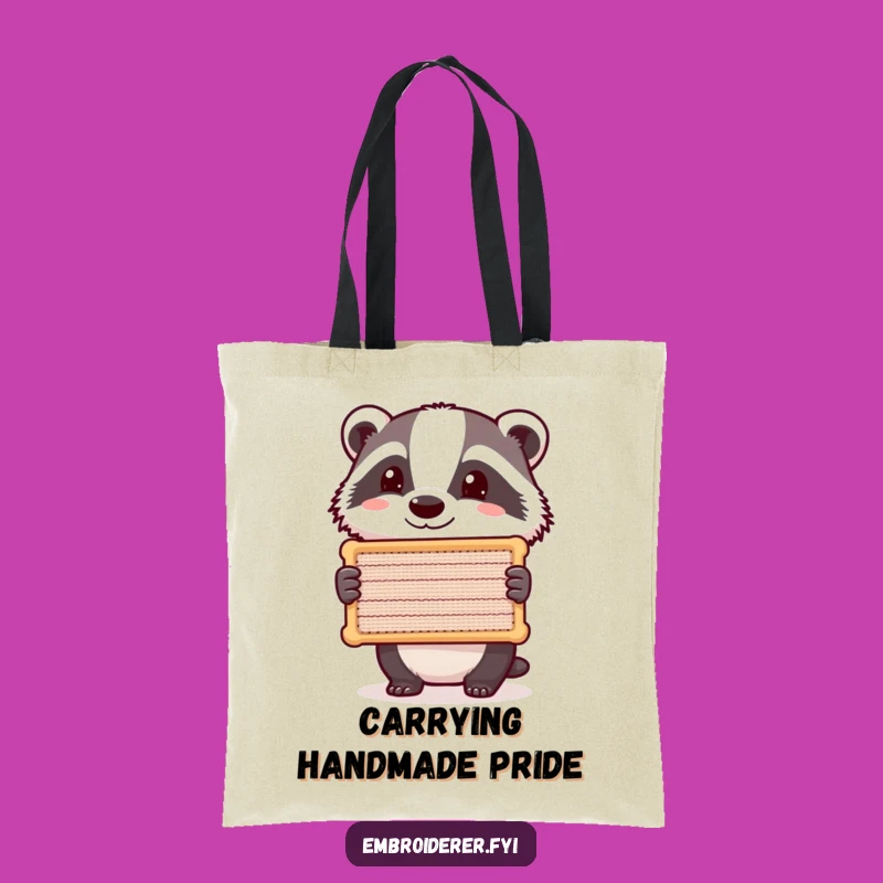 Funny Badger Stitch Tote Bag: Carry Your Projects with Hilarious Pride