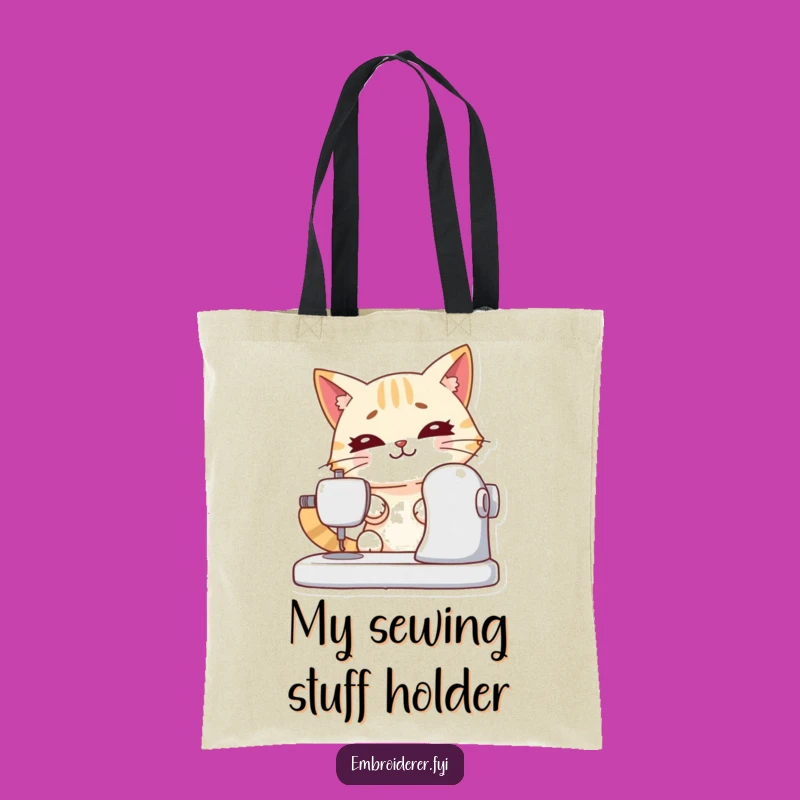 Funny Cat Sewing Tote Bag: Carry Your Projects in Style - Great Gift!
