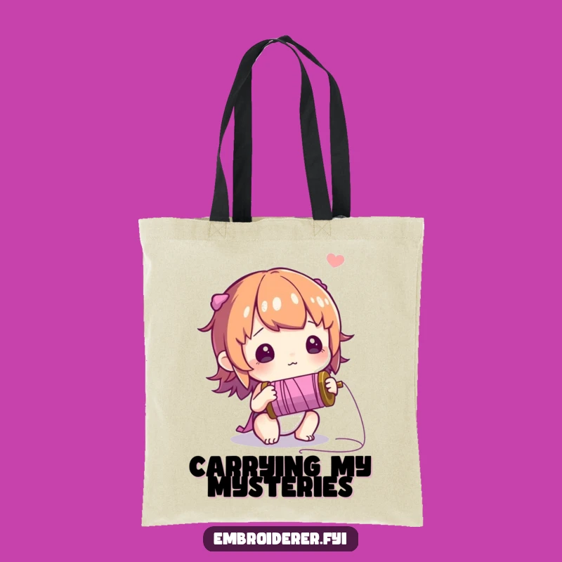 Funny Curious Thread Tote Bag: Carry Your Crafty Wonders!