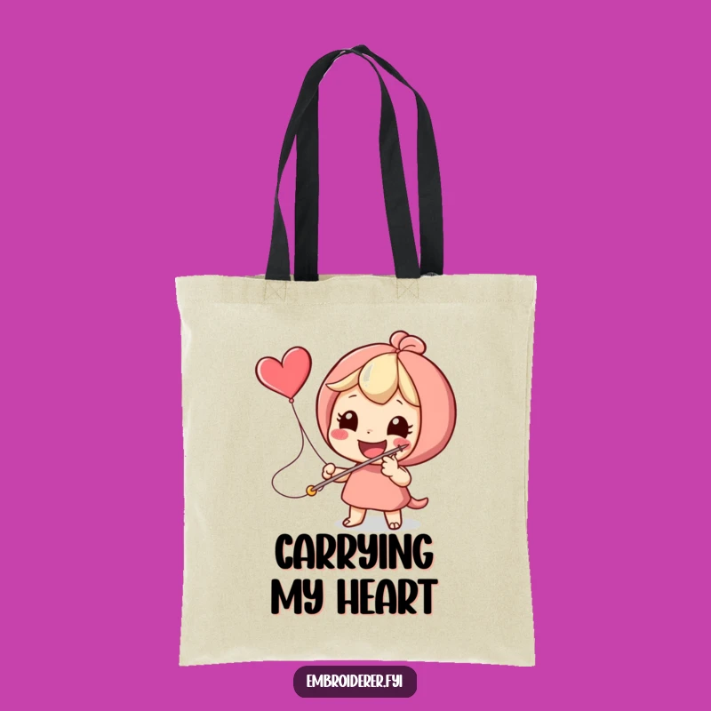 Funny Stitching Heart Tote Bag - Whimsical Crafter's Carryall