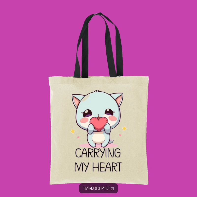 Funny Wonky Heart Tote Bag: Carry Your Love with Quirky Style, Ideal Funny Gift
