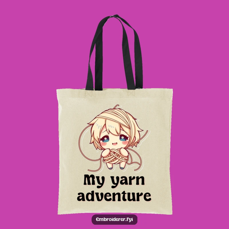 Funny Yarn Tangle Tote Bag: Flustered Knitter Accessory for Yarn Stash