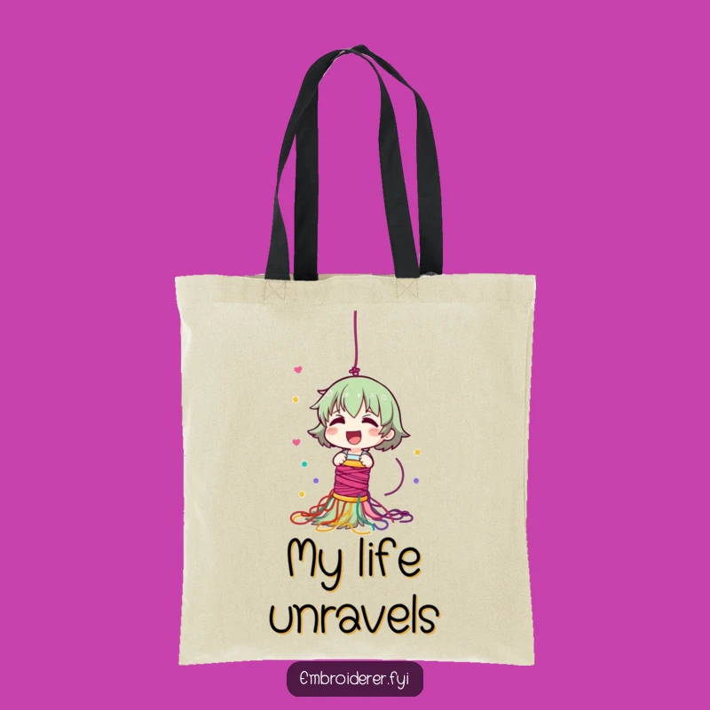 Funny Thread Cascade Tote Bag: Carry Your Supplies & Your Smiles